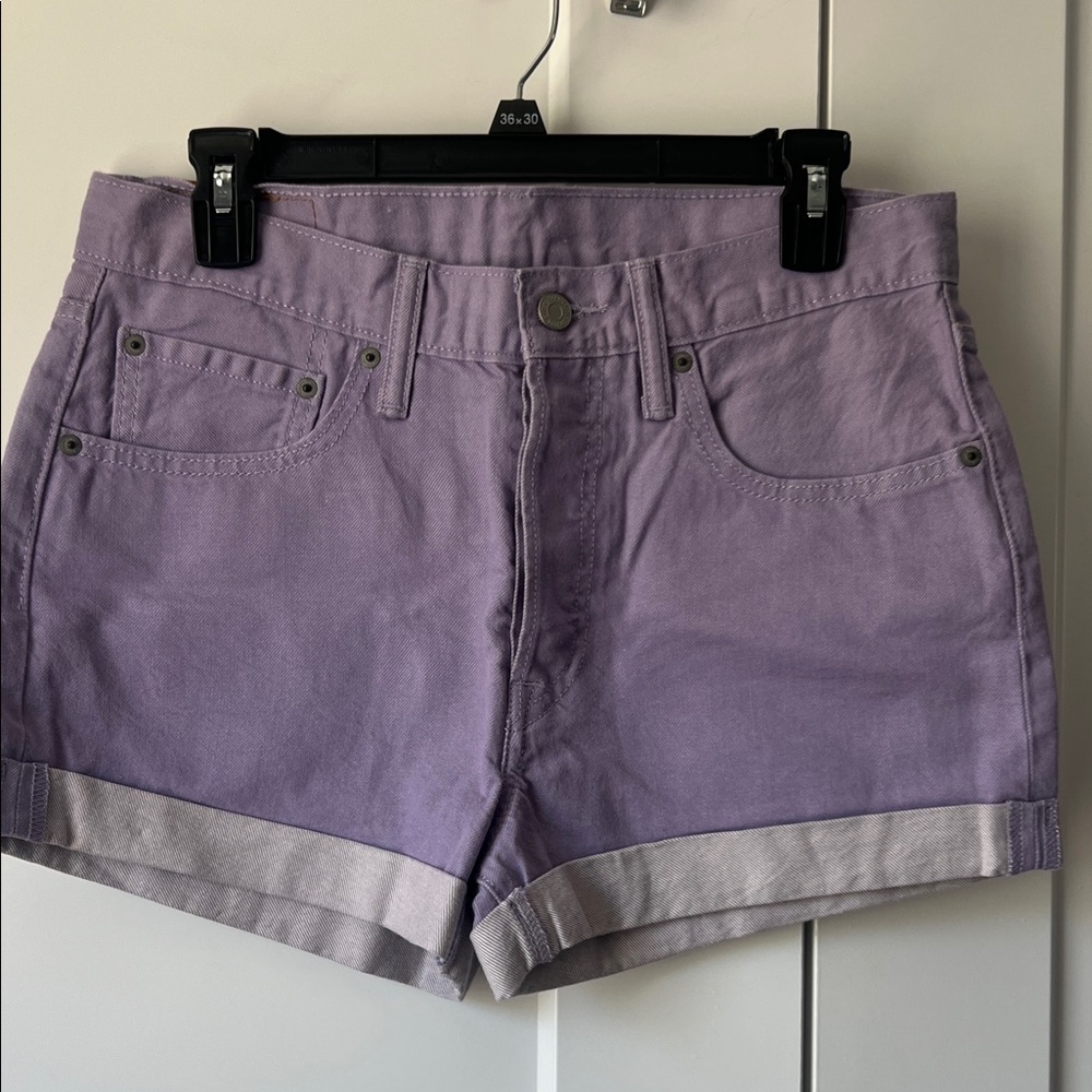 Levi’s Cuffed Denim Shorts in Lilac NWT